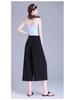 2025 Summer High-Waist Ice Silk Cropped Wide-Leg Pants - Korean Style, Casual, Loose, Lightweight Women's Skirt Pants