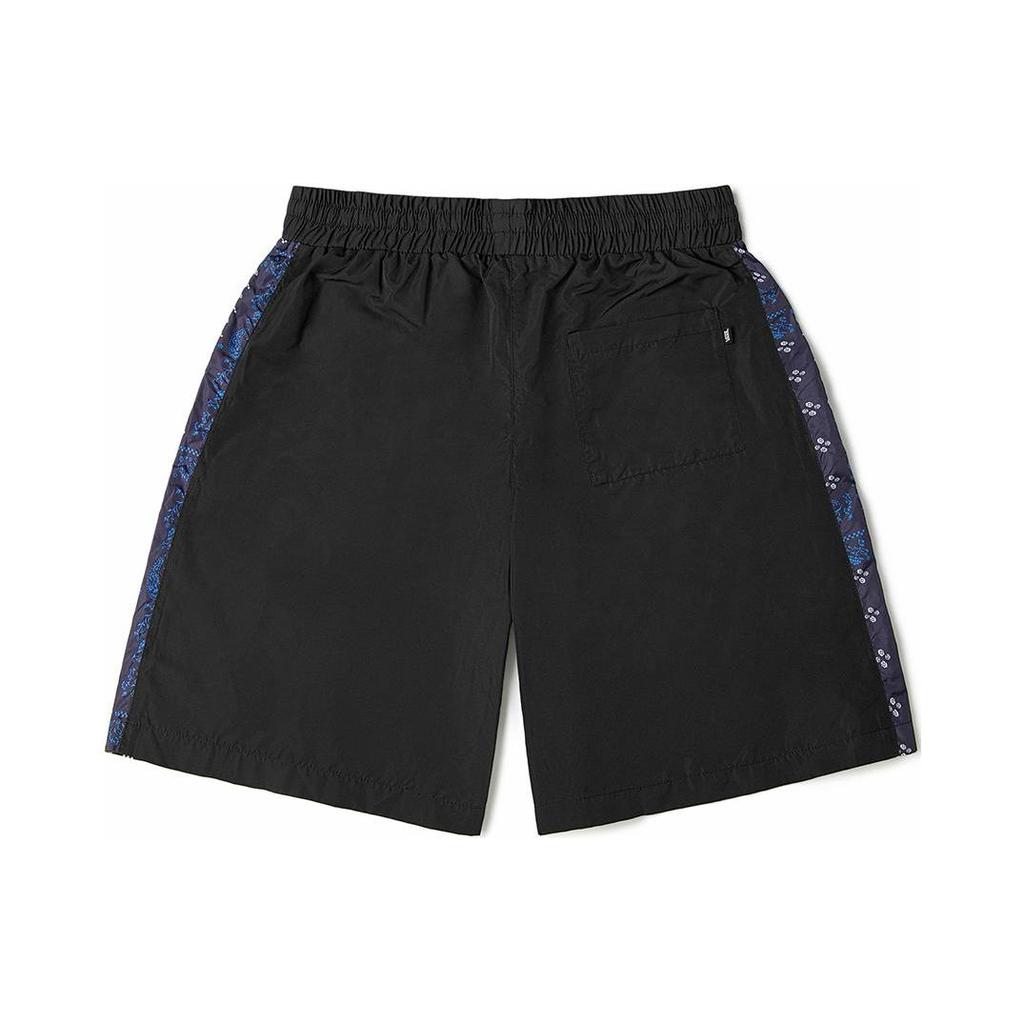 Vans Logo Print Elastic Drawstring Straight Leg Shorts Women Shorts Black VN0A7Q28BLK