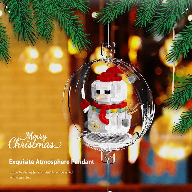Christmas Pendant Ball Building Blocks Mini Bricks Bell Snowman Santa Claus Christmas Tree Decorations For Home Christmas Gifts