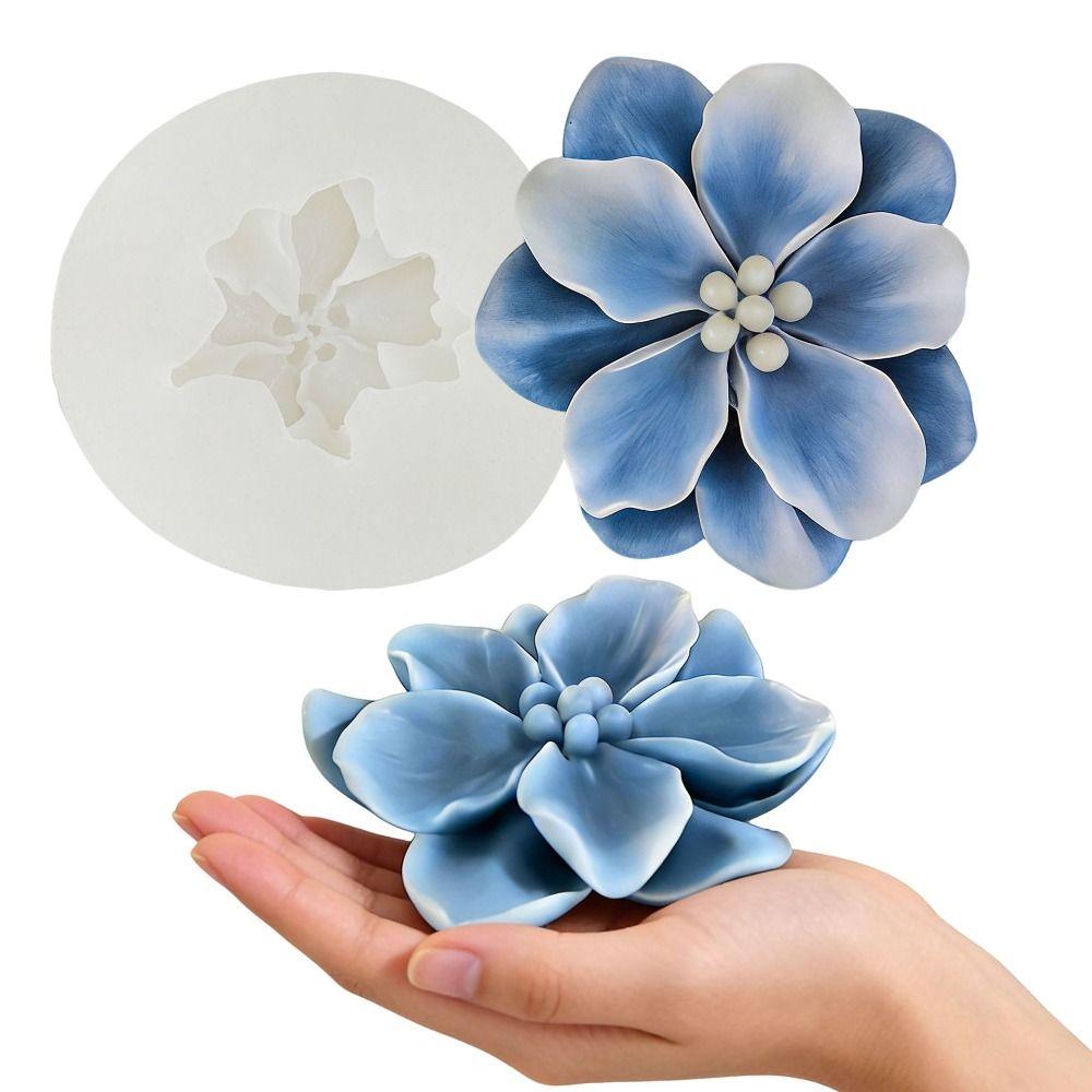 Floral Aromatherapy Candle Mold 3D Baking Mold Creative Plaster Mold  Home Decor