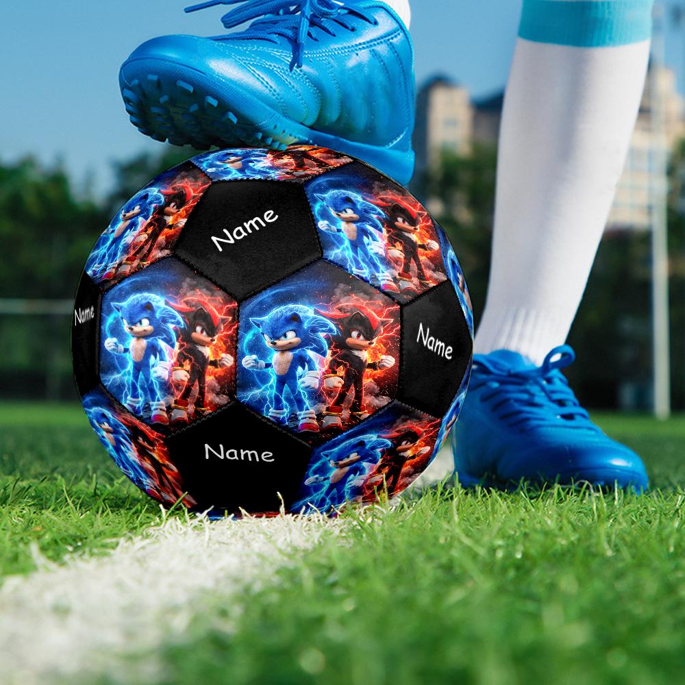 Custom Name Sonic Theme Size 5 Soccer Ball, Suitable for Both Indoor and Outdoor Matches, a Gift Suitable for Everyone.