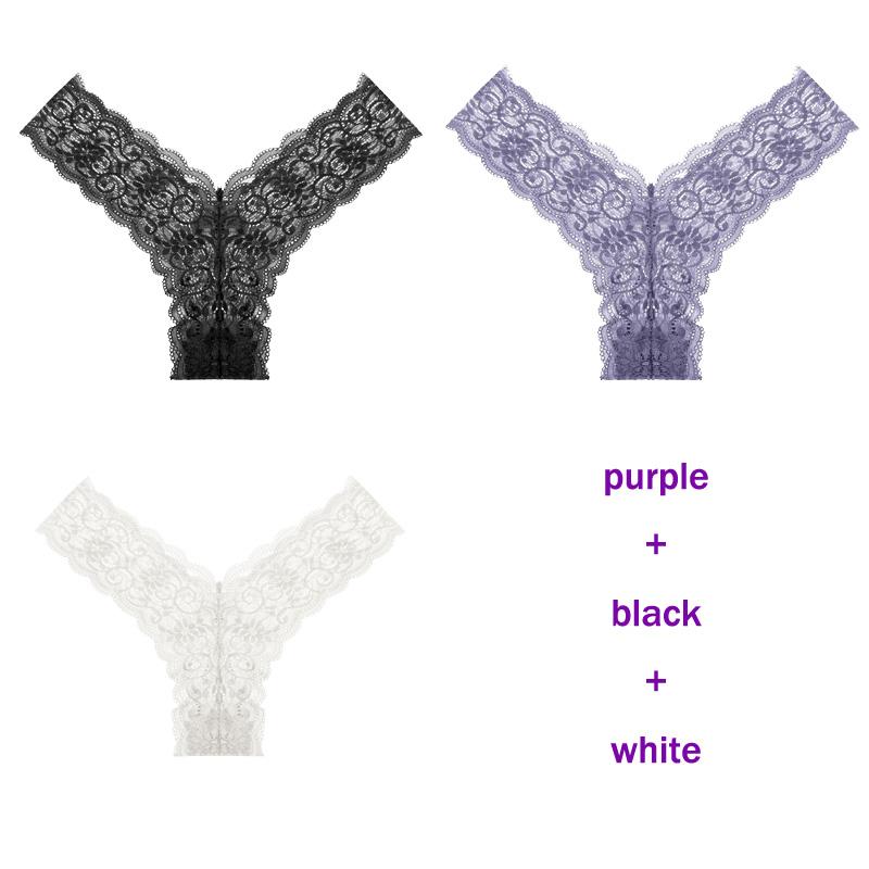 CINOON 3 Teile/los frauen höschen Transparent Low-Taille Unterhose Aushöhlen Tanga Weibliche Nahtlose G-String Sexy Unterwäsche Spitze Dessous panty