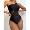 New Sexy See Trough One Piece Swimsuit Women Cut Out Swimsuit Lady Solid Slimming Beachwear 2024 Summer Holiday Female Clothes
