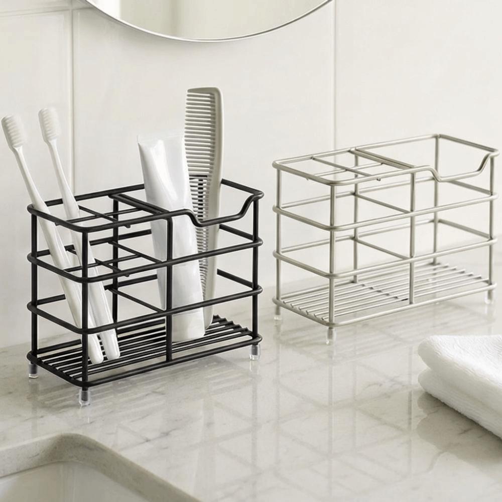 Rostfreier Zahnbürsten-Zahnpasten-Ständer Stabile Aufbewahrungsregal für Make-up-Pinsel Heimdekoration