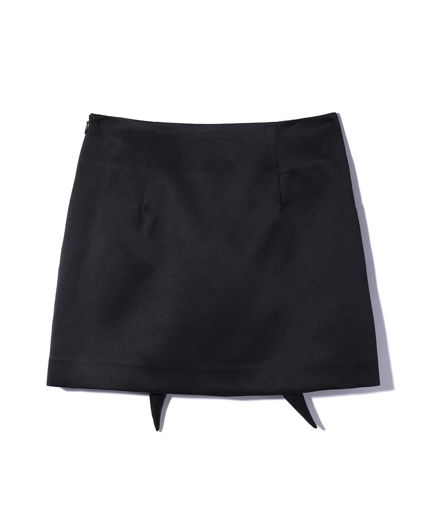 YOUHEE Trimming Ribbon Mini Skirt Black