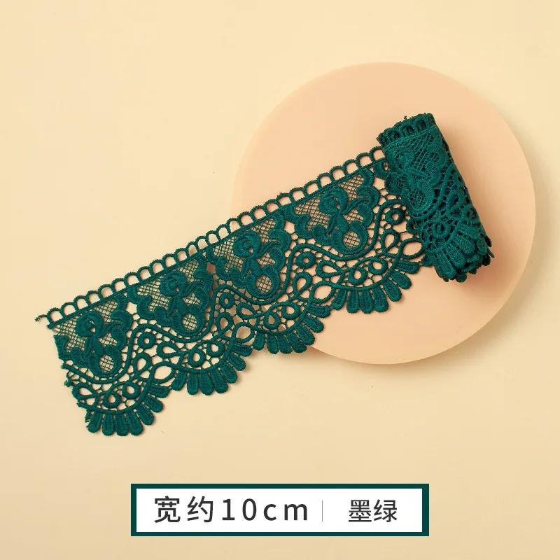 Colorful Hollow Out Floral Embroidered Lace Ribbon DIY Apparel Sewing Fabric 10cm Wide Handmade Crafts Water Soluble Lace Tape