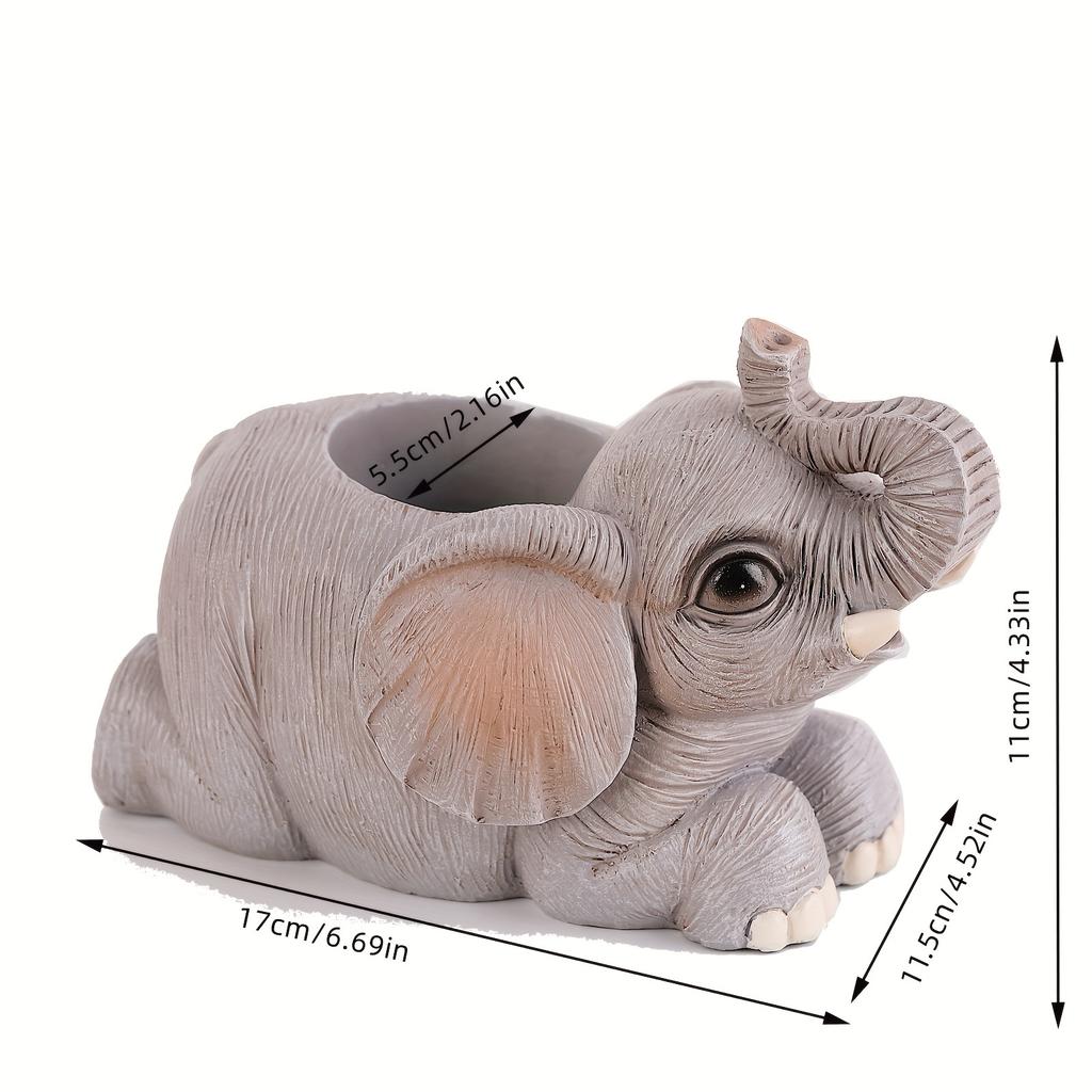 Cute Elephant Pen Pencil Holder - Fashion Desk Organizers for Home Office - Adorable Animal Ornament, Makeup Brush Holder