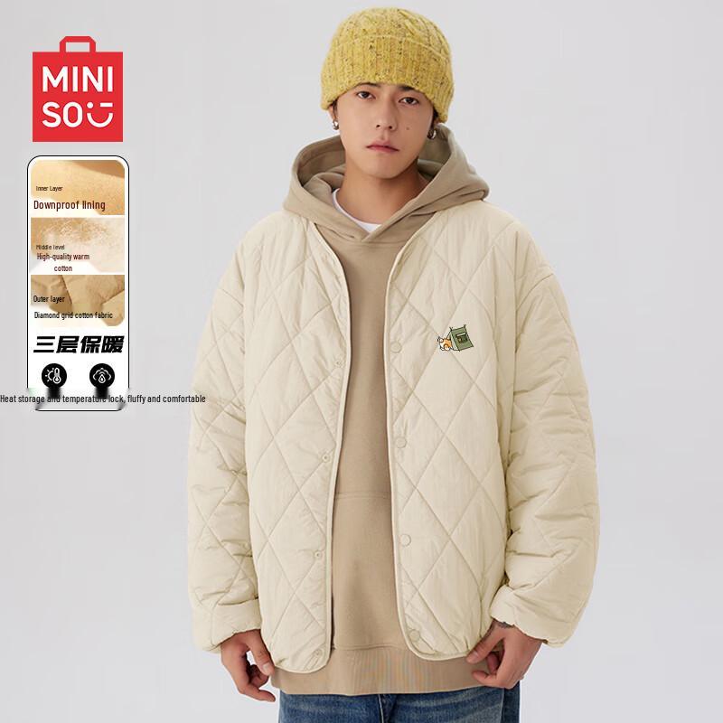 MINISO Men's Lightweight Collarless Cotton Padded Jacket