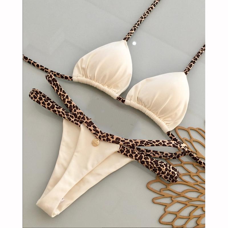 

Женский купальник бикини, женский раздельный однотонный купальник со шнуровкой, сексуальный купальник из 2 частей, микро купальники M белый