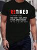Pánské vtipné tričko s grafikou k důchodu Hnědá Červená a Černá Text Volná Ležérní Košile Prodyšný Každodenní Vrchní Díl