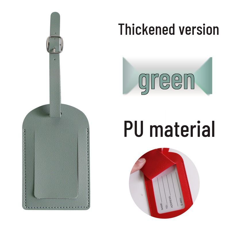 Thickened PU Luggage Tag with Pocket, Buckle, and Signature Paper