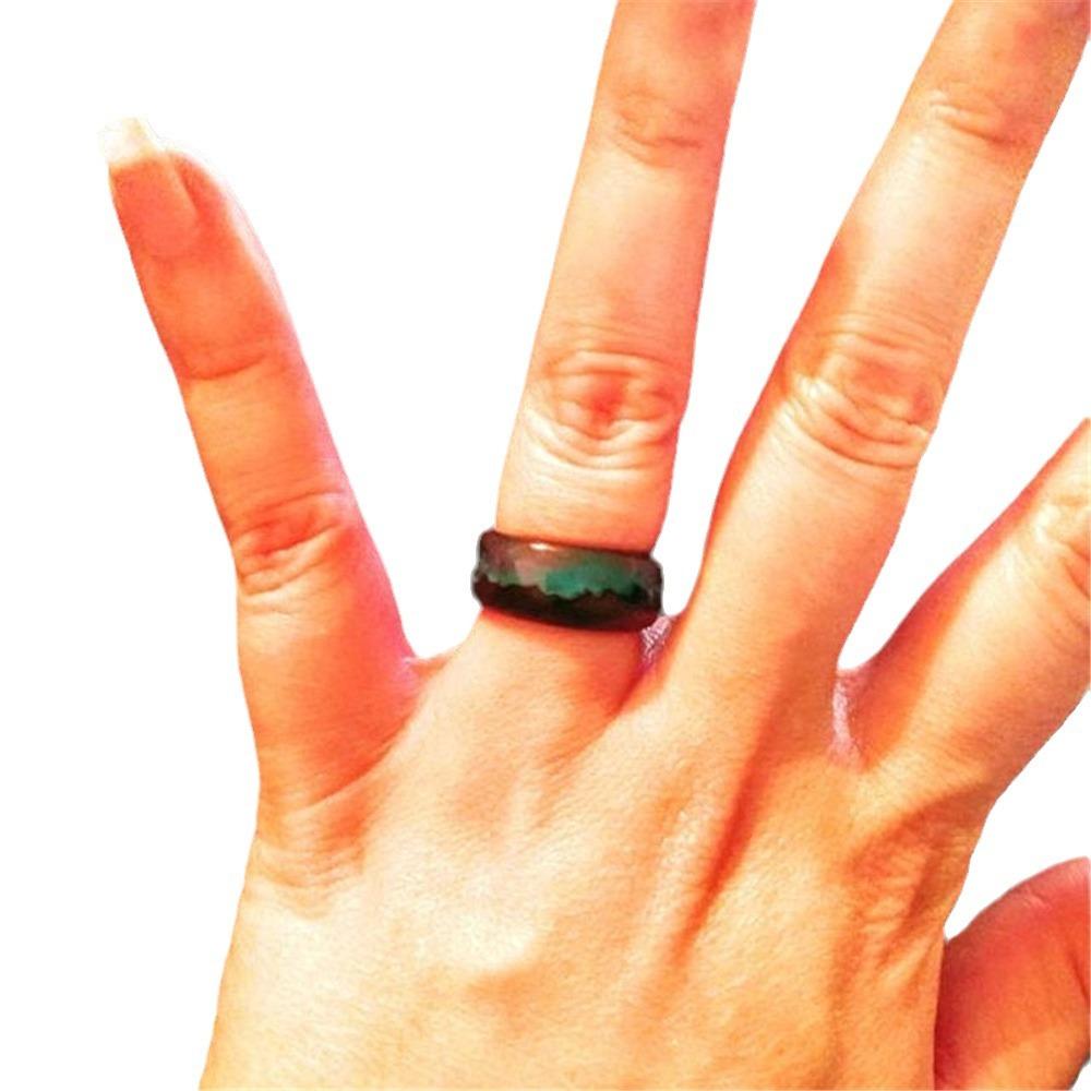 JMXD-Holzring Feature Ring Harzring Leuchtender Ring, Mode