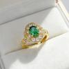 Retro Exquisite Court Style Inlaid with 6 * 8mm Oval Red Corundum Ring, Light Luxury and High-end Sense Versatile Cultivation Color Treasure