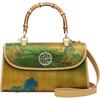 PmSix Retro Chinesische Seidenhandtasche mit Bambusgriff