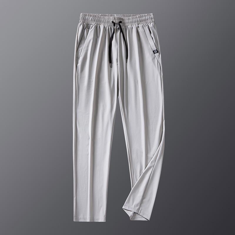 

Высококачественные эластичные брюки Ice Silk, мужские прямые брюки на плоской подошве, быстросохнущие, летние, удобные, дышащие, спортивные, повседневные, свободные, трендовые M