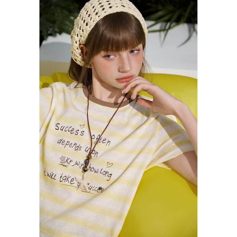 TonLion Women's Striped Short Sleeve T-Shirt
