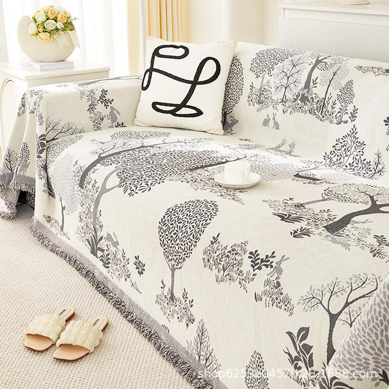 

Двусторонний чехол для дивана, высококачественный, универсальный, всесезонный, пылезащитный, с рисунком дерева желаний, шенилл, устойчивый к царапинам, полотенце для дивана 180*130
