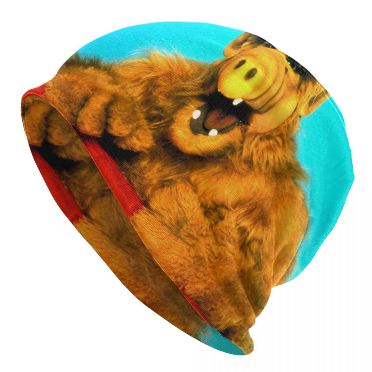 

Шапка-бини «Альф с цветком», унисекс, зимняя теплая шапка, женские вязаные шапки, уличные лыжные шапки с изображением чужого существа, шапки-бини Skullies, шапки Beanies Hat
