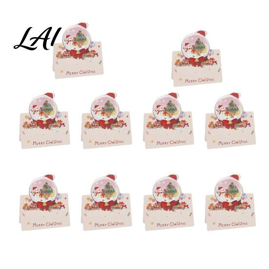Colorful Paper Crafts 10 Pcs 3D Christmas Greeting Card Cute Tree Santa Snowman Holiday Cards Wreath Design for Festive Messages Wishes Eve