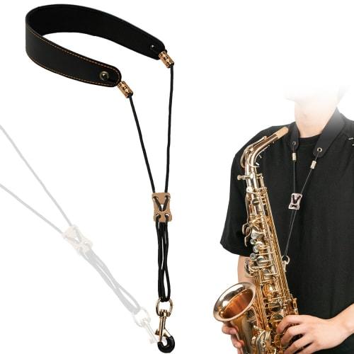 Saxophone Strap Set, 1-Piece Neck Strap, Adjustable, Metal Hook, Anti-Slip, Ergonomic, Protects Against Instrument Damage, Distributes Fatigue, Reduce