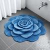 3D Floral Floor Mat Realistic Flower Living Room Rug Non-Slip Absorbent Bath Rug Carpet for Bedroom Playroom Kitchen