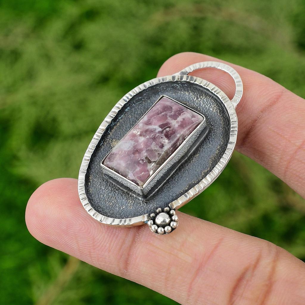 Daughters Day Sale Pink Tourmaline Gemstone Sterling Silver Wife Pendant Jewelry