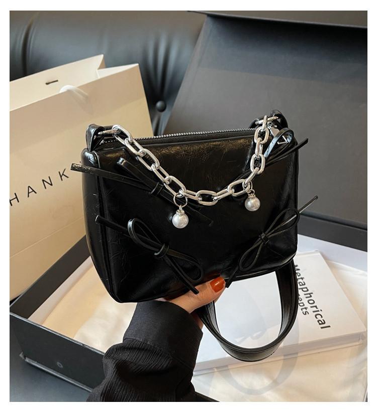 2024 New Butterfly Bow Bag Women Fashion High-end Shoulder Bag Urban Simple Style Pu Crossbody Bag