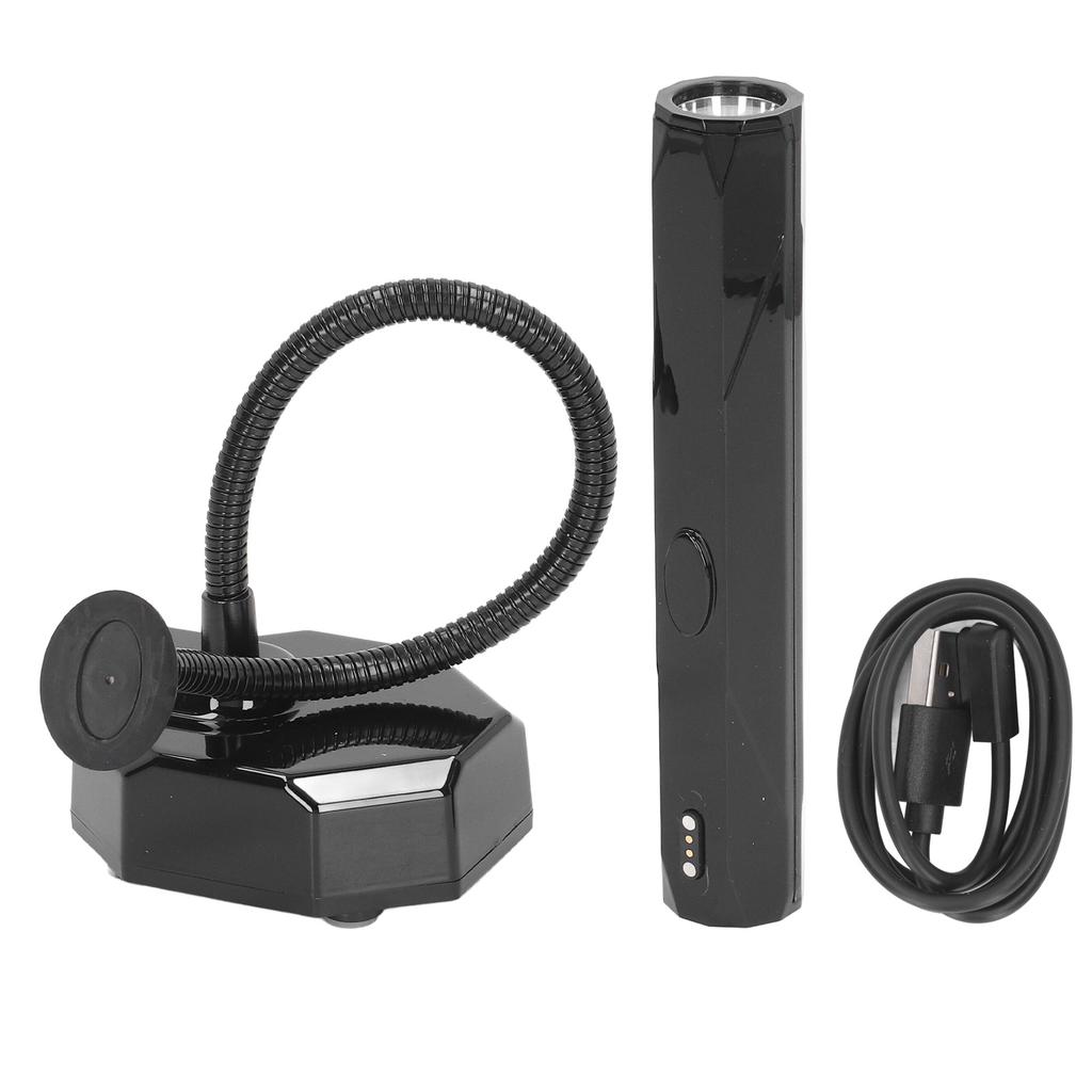 Gooseneck Nail Lamp Fast Dry Rechargeable LED Desktop Gooseneck Nail Light for Manicure Black