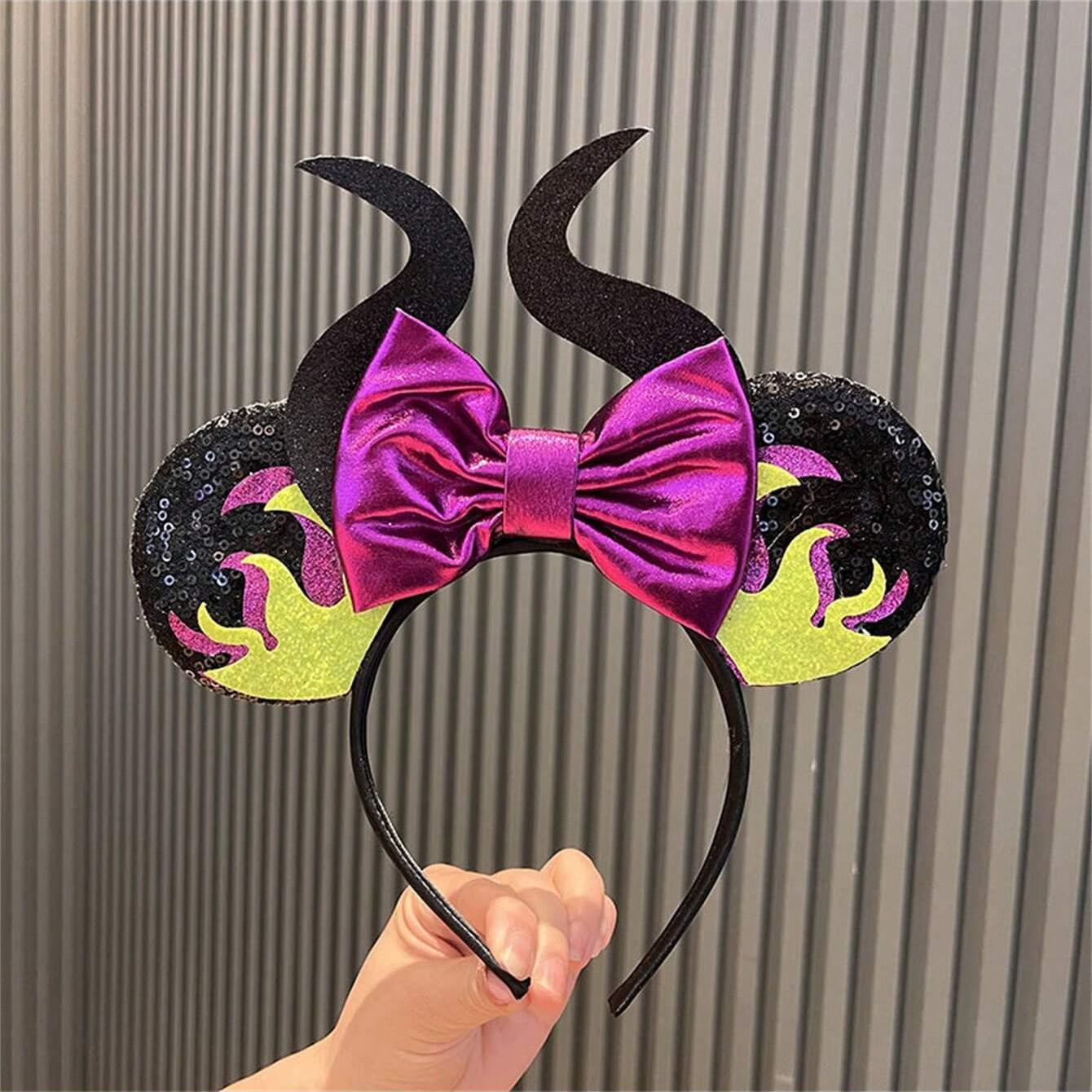 

MINISO Ободок на голову с ушками Микки Мауса для детей Косплей Ободок для волос Скелет Женский Карнавал Призрак Аксессуары для волос Девочка Блестящий бант Головной убор