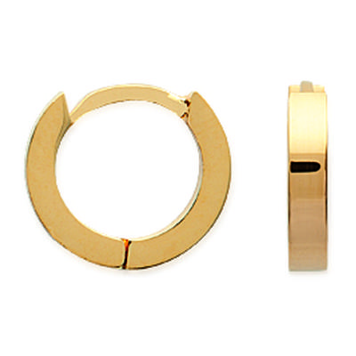 [K1410] - Gold Plated Hoop Earrings 'Choréographie' - 13 Mm 2 Mm