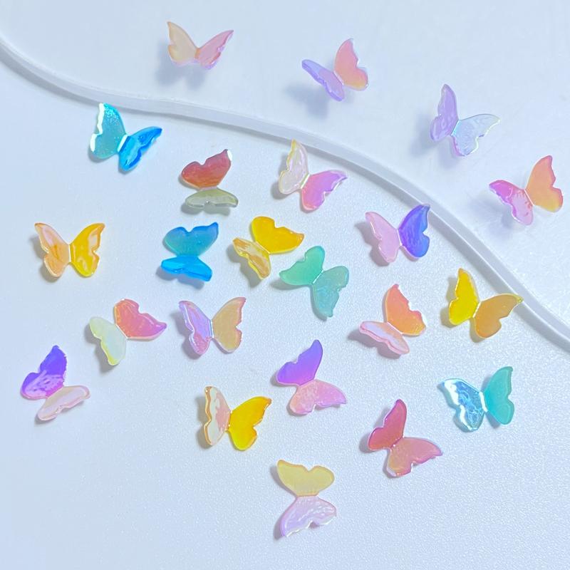 40Pcs New Cute Mini 8*10mm Cartoon Butterfly Flat Back Resin Cabochons Scrapbooking DIY Jewelry Craft Decoration Accessories