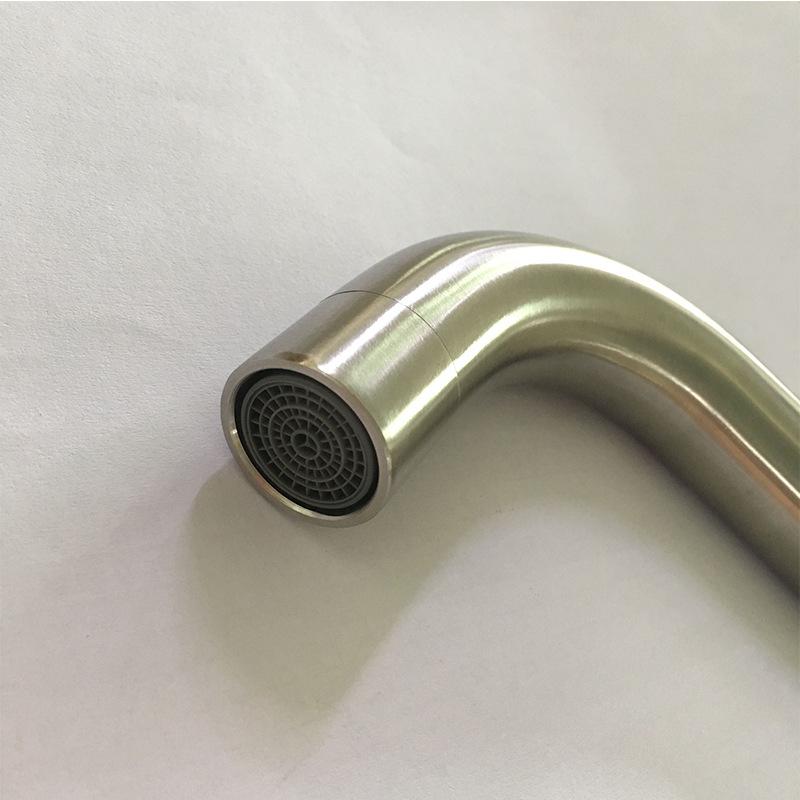 304 Stainless Steel Brushed Kitchen Faucet Deck Sinks Faucet High Arch 360 Degree Swivel Cold Hot Mixer Water Tap With 2 Hoses