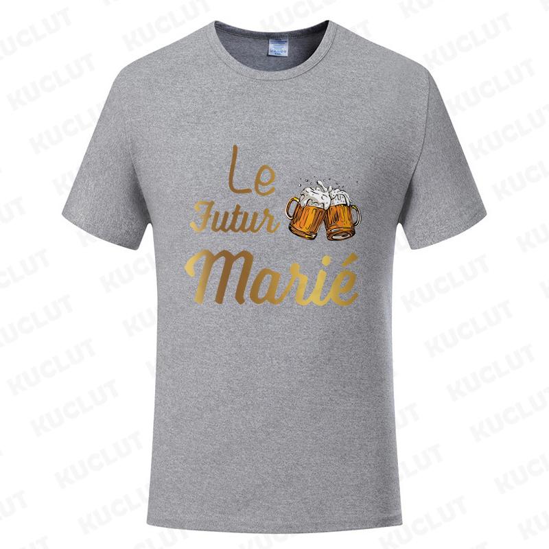 French Evg Team Married Tops Single Farewell Bachelor Party T Shirt Future Groom Man Tshirt Fashion Beer Graphic Wedding Tees