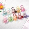 1Pc Backpack Keyring Mini Flocking Labubu Keychain Sitting Party Labubu Have A Seat Series Lovers Mobile Phone Chain Bag Pendant