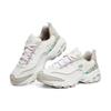 Skechers D'Lites 1.0 Leather, Mesh Lace Up Low Top Chunky Sneakers Women's White Gray Pink 149642-WMLT