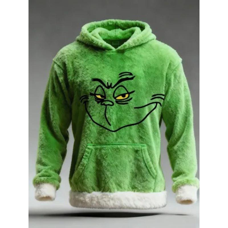 2025 European & American Green Grinch 3D Print Casual Hoodie Sweatshirt