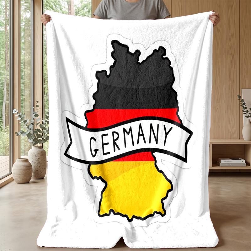 Germany National Football Team Theme Blanket Soft Flannel Blanket Plush Throw Blanket Cozy Sofa Bed Blanket for Home Decor