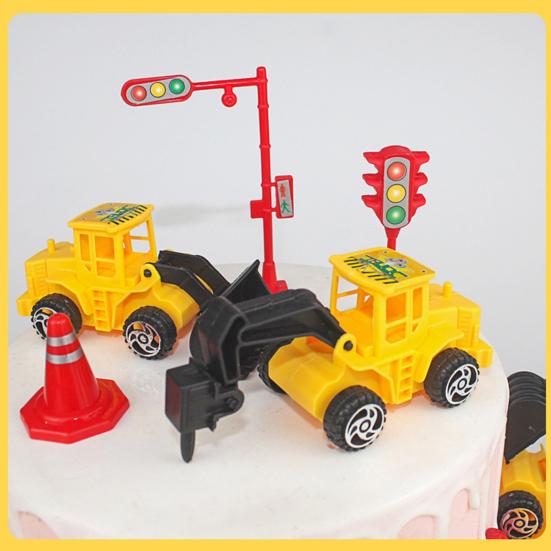 1 Set Vehicles Truck Toys Real-looking Smooth Edge Ornamental Kids Construction Car Toys for Gift