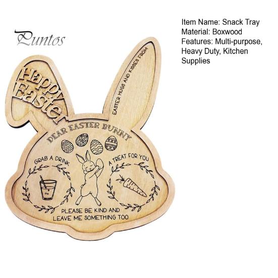 Easter Decoration Tray Bunny Treat Rabbit Shape Wooden Serving Fruits Holiday Snack Candies Desserts Appetizer Snacks Food Charcuterie Board Reusable