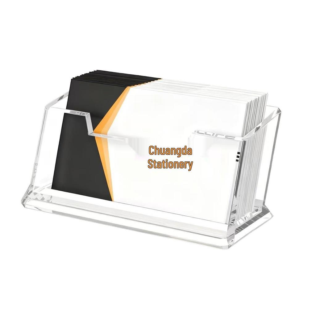 Acrylic Transparent Business Card Holder: Desktop Single & Multi-Compartment Stand