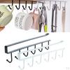 6 Hook Iron Under Shelf Cabinet Rack Mug Holder Metal Storage Hooks