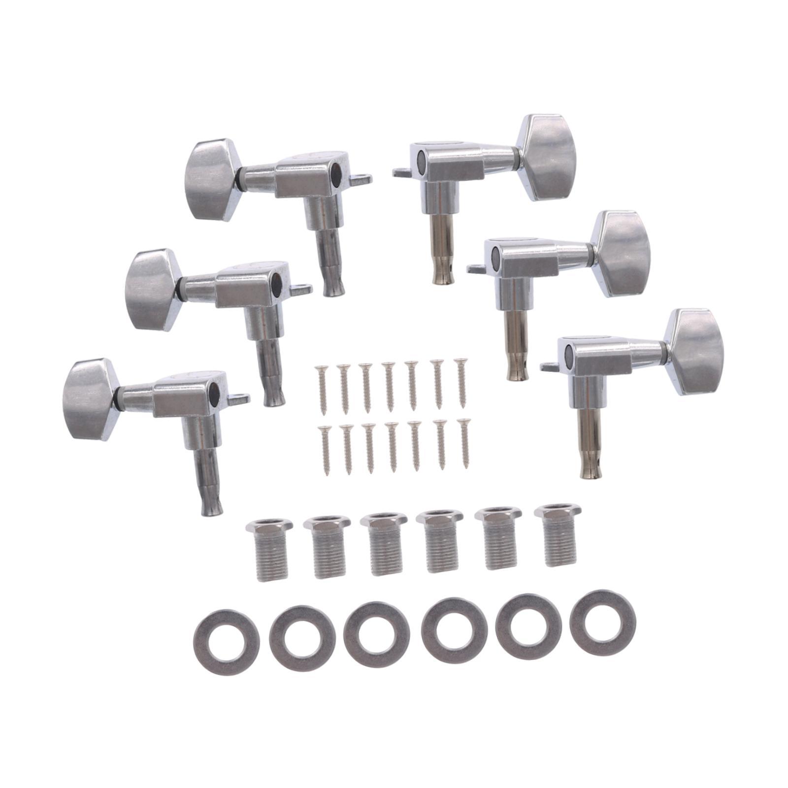 

6 Pieces 3L3R Guitar Tuning Pegs Replace Easy to Install Portable Wear Resistant Metal Guitar String Tuning Pegs Machine