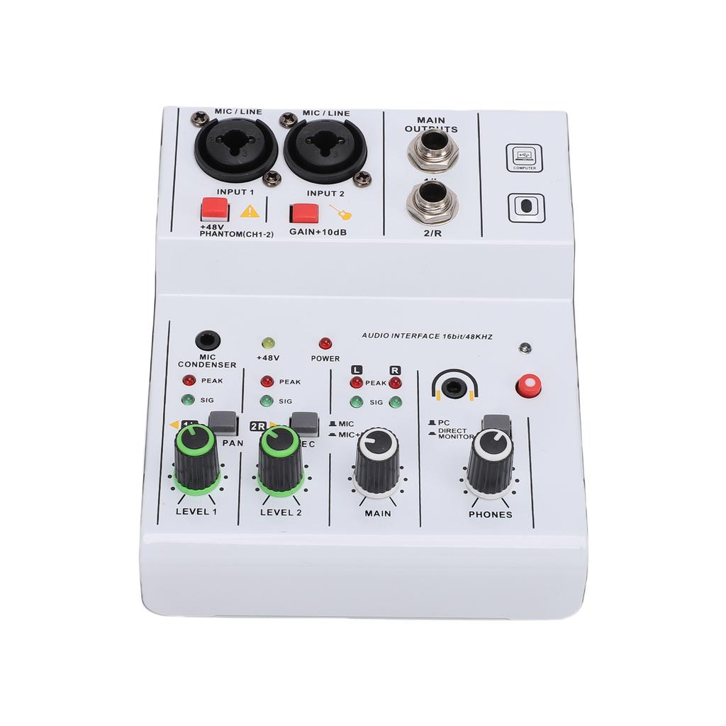 2 Channel Sound Mixer DJ Controller with Multiple Inputs   Power MP3   Output Independent Control Knobs Metal   for Recording Stage Perfor