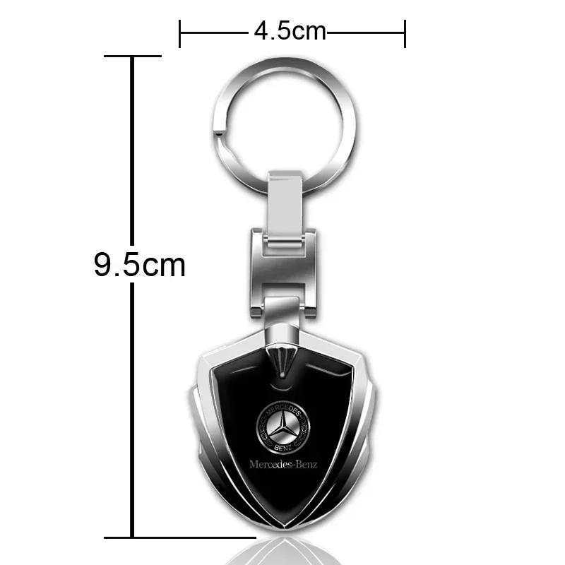 CFB1 Car Logo Keychain 3D Metal Shield Shaped Keyring For Mercedes Benz C180 C200 C260 C300 W108 W124 W126 W140 W168 W169 Accessories