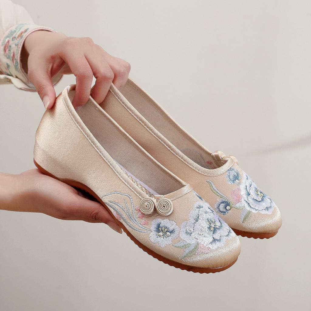 [Danqing] 2024 summer new Hanfu shoes children's ancient Han element embroidered shoes inner height increase national style shoes