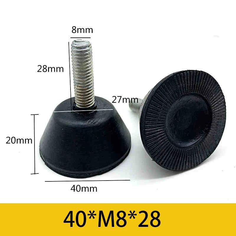 10Pcs Rubber Adjustable Feet Pad With Screw M6 M8 M10 Table Chair Balck Leveling Foot Pad Furniture Leg Anti-shock Protection