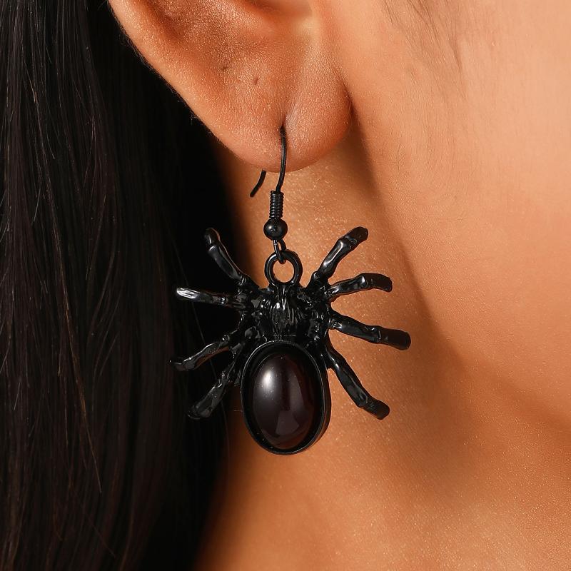 Gothic Vampire Bat Earrings For Women Vintage Red Water Drop Pendant Earring Halloween Pagan Witch Ear Jewelry Gift