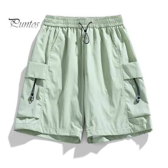

Мужские шорты, регулируемые, с эластичной резинкой на талии, спортивные шорты с несколькими карманами, однотонные, свободного кроя, повседневные шорты M зелёный