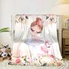 Ballerina In Pink Flowers Blanket Flannel Blanket for Bed, Sofa, Camping, Hiking, Picnic Essentials, Gift for Family Fan Gifts