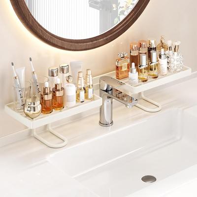 Faucet Storage Rack No-Drill Carbon Steel Over Sink Holder Kitchen Sink Faucet Organizer for Shower Bathroom Home Rv Toilet